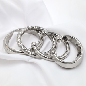 Geometric Gold Tone <b>Bangle</b> <b>Bracelet</b> Unisex Fashion Jewelry Round Design Hollow Stainless Steel <b>Bracelet</b> For Daily Wear - Product Image 2