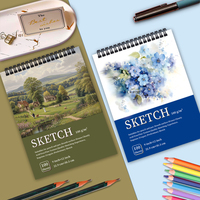 Cuaderno de Dibujo Personalizable con Cubierta Impresa Vintage, Encuadernado en Espiral, Ecológico, 100 Páginas A4, para Artistas y Estudiantes de Diseño