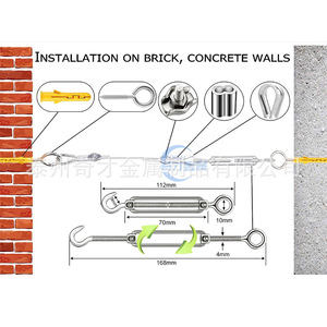 GZFTM Wire Rope Set 304 Stainless Steel Cable Railing Kit With Hooks And Clips <b>For</b> <b>Decking</b> - Product Image 3