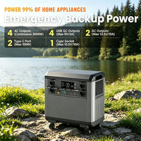 Generator Tenaga Surya 3000W 5376Wh LiFePO4 Stasiun Daya Portabel MPPT Gelombang Sinus Murni Penyimpanan Rumah