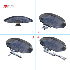Garde-boue arrière universel pour moto et vélo électrique RSP, protection contre les éclaboussures, <span class=keywords><strong>en</strong></span> alliage d'aluminium CNC et support <span class=keywords><strong>en</strong></span> plastique, aspect fibre de carbone - Product Image 5