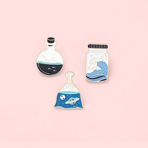 Spilla spaziale universo spilla con scritta mare mare mare mare spilla pianeta oceano vetro colletto di vetro spilla spilla - Product Image 2