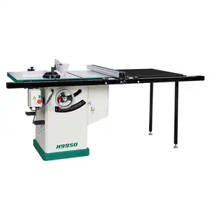 Sierra de mesa deslizante H9850, armario de hierro fundido pesado de 10 pulgadas con mesa deslizante de 50 pulgadas para máquina de carpintería