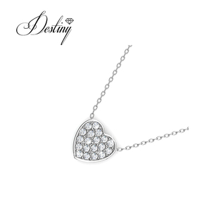 <span class=keywords><strong>Gargantilla</strong></span> de corazón con colgante devoto adornado con cristales de <span class=keywords><strong>Swarovski</strong></span>, joyería de plata 925/Collar de brillo Daisini de latón para regalo - Product Image 4