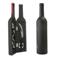 Ensemble cadeau d'accessoires pour le vin en forme de bouteille de vin, kit d'outils à vin 5 pièces avec tire-bouchon, coupe-capsule, verseur, bouchon, anneau à vin pour les amateurs de vin
