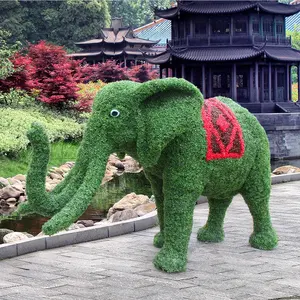 Искусственная трава на заказ для парка и сада, искусственный слон, животное, топиария, скульптура, резьба для украшения