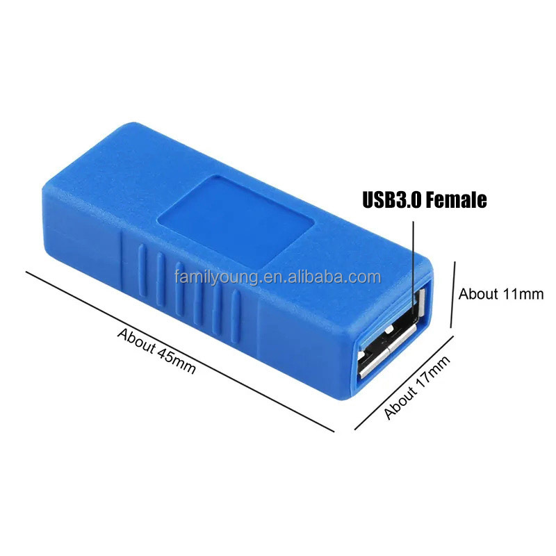 Rgzhihuifz Paquete De 3 Conectores USB 3.0 AF/AF Tipo A Hembra A Tipo A, Adaptador Convertidor Compatible Con Computadora Portátil, Disco Duro, Impresora Y Cámara