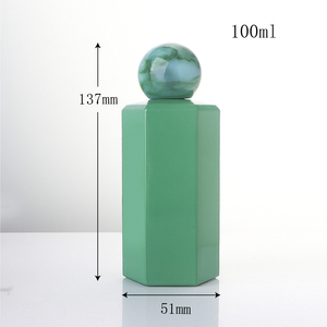 Flacon <span class=keywords><strong>de</strong></span> <span class=keywords><strong>parfum</strong></span> <span class=keywords><strong>vide</strong></span> <span class=keywords><strong>de</strong></span> luxe en verre hexagonal vert <span class=keywords><strong>de</strong></span> haute qualité <span class=keywords><strong>de</strong></span> 100 ml avec bouchon à bille en résine, pour emballage en boîte - Product Image 6