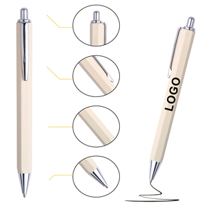 Bolígrafo Metálico Hexagonal con Clic y Logotipo Personalizado al por Mayor, Regalo de Papelería de Oficina con Publicidad del Fabricante - Product Image 3