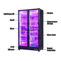 Distributeurs automatiques intelligents, congélateur vertical pour bière de supermarché, refroidisseur de boissons, réfrigérateur Pepsi, refroidisseur à porte vitrée à vendre avec système logiciel