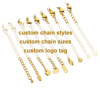 Extender PVD plaqué or en acier inoxydable fermoir mousqueton breloque coeur Logo personnalisé médaille bijoux accessoire Extender chaîne résultats