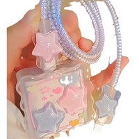 Coque de protection pour câble de données et chargeur rapide iPhone 18/20W, anti-casse, motif étoiles mignonnes, 200 000
