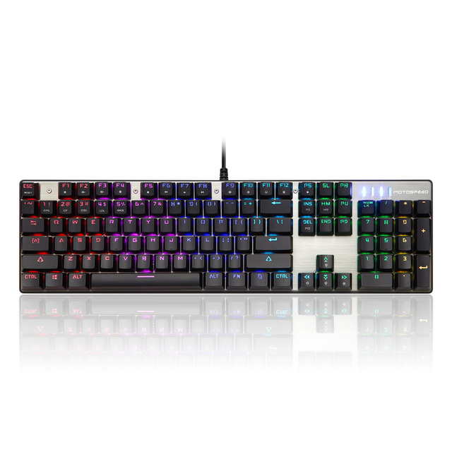 Motospeed CK104 Gaming Mechanical Keyboard Russian English Red Blue Switch Metal Wired LED RGB Backlit Anti-Ghosting for Gamer