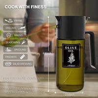 Pulvérisateur d'huile en verre cylindrique opaque de 500 ml avec design personnalisé pour la cuisson et les friteuses à air chaud (noir)