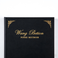Carnets de notes à couverture rigide avec estampage doré pour fournisseurs scolaires, carnets de notes personnalisés noirs, agendas