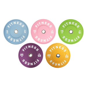 Disques de musculation en caoutchouc Macaron à code couleur, trou de 50 mm, pour haltères de gym, avec logo personnalisé - Product Image 5
