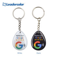 Carte RFID NFC 13,56 MHz personnalisée en couleur, mini-étiquette en PVC époxy avec code QR, porte-clés sans contact pour avis Google