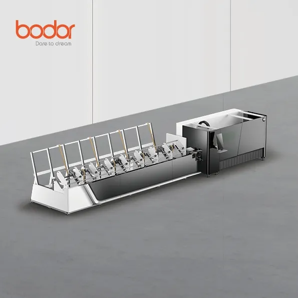 बोस्टर उच्च प्रदर्शन q श्रृंखला फाइबर लेजर स्टील स्टेनलेस ट्यूब कटिंग मशीन स्वचालित लोडिंग उपकरण के साथ