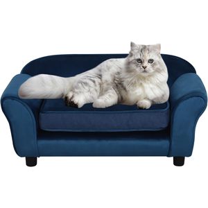 Getifun XL <b>Small</b> Dog Sofa Bed Velvet Cat Bed Couch with Washable <b>Cushion</b> & Plastic Legs 29 X 16 X 12.7 Inches Blue Pet Tent - Product Image 1