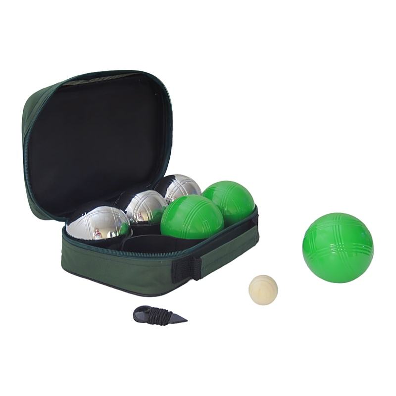 73mm Green And Silver Steel Petanque Bocce Ball For Outdoor Games