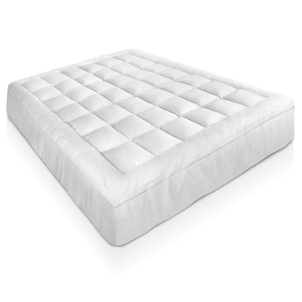 Ultra Plush Featherbed 5CM Thick Hotel Down Alternative Pillow Top Quilted Mattress Topper with 300TC Cotton Fabric