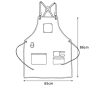 Tablier de travail en toile à bretelles croisées réglables en PU, poches multi-outils, logo personnalisé, unisexe, pour le travail du bois, la coiffure, la cuisine
