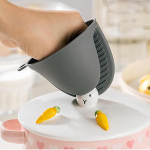 Mitaine de four en silicone résistante à la chaleur, épaisse, 11 pouces, protection des mains pour la cuisson, utilisation au four à micro-ondes, fabriquée au Zhejiang, Rx058 - Product Image 4