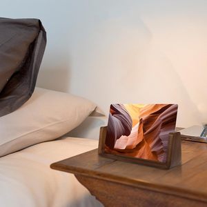 Wholesale Custom Tabletop Display U-Shape 4x6inch Picture Solid <b>Acrylic</b> Wood Photo <b>Frame</b> With Wooden Base - Product Image 5