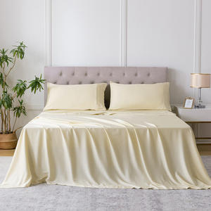 Haute qualité fibre de bambou tissu drap plat Setsg 4 pièces drap-housse taie d'oreiller ensembles de literie doux Cool Textile pour <span class=keywords><strong>Sleepin</strong></span> - Product Image 1