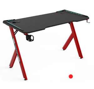 Nouveau design, bureau d'ordinateur de jeu en métal très vendu avec bandes LED, porte-gobelet et fonctions extensibles - Product Image 1
