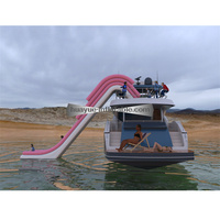 Toboggan aquatique gonflable personnalisé pour yacht, toboggan flottant hermétique pour bateau, pour le plaisir au quai de luxe