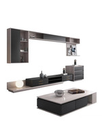 Ensemble de meuble TV et table basse en bois de luxe, convertible et extensible, pour salon moderne