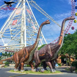 Patung dinosaurus besar emulasi tinggi taman Jurassic Model dinosaurus animatronik ukuran nyata