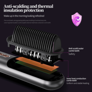 Draadloze elektrische hete kam, haarstrekkerborstel, krultang, anti-verbrandingsbescherming - Product Image 6