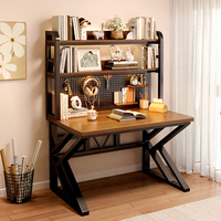 Bureau d'ordinateur de style crème YOUTAI avec étagères et rangement, bureau d'étude pour le bureau à domicile