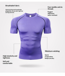 Camiseta de Verano para Hombre, Cuello Holgado, Secado Rápido, Manga Corta, Ecológica, Anti-UV, Transpirable, Talla Grande, Personalizable OEM - Product Image 2