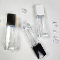 Emballage de soins de peau de luxe vide carré 30ml 40ml 100ml crème cosmétique pot en verre pompe à Toner Lotion pot en verre bouteille en verre