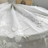 Guipure 3D Blanc 100% Coton Oeillet Brodé Machine Spécial Cordon Tissu Voile Brodé pour Quotidien Ues Mariage
