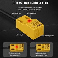 Sensor Proximity Switch WTX Tipe Pendek Persegi untuk Ruang Instalasi Sempit pada Penggunaan Mesin Kontrol Pintu dan Lift Otomatis