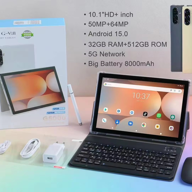 Global Version 10-inch Tablet PC Android 15 Octa Core New GSM 32GB+512GB 6000mAh Battery Keyboard