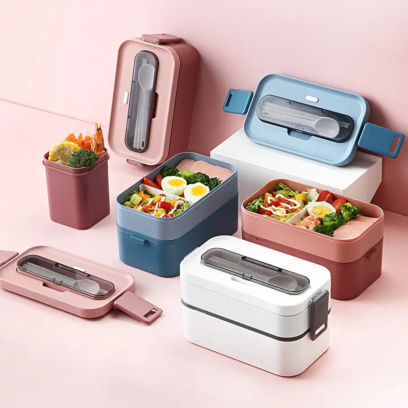 Mikrowelle kann Lunchbox Kunststoff getrennt Lunchbox mehr schicht ige Isolierung Büro angestellte Student Lunchbox erhitzen