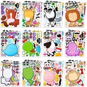Faire un visage autocollants avec licorne dinosaure mer Safari animaux pour enfants fête artisanat activités en classe - Product Image 3