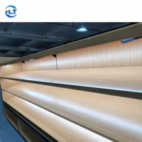Présentoirs d'îlot détachables, durables et écologiques en grain de bois pour cigares, avec éclairage LED, pour l'aménagement intérieur de magasins de tabac