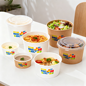 Eco Friendly paglia di grano ciotola di carta con coperchio per animali domestici 900ml 1100ml 1300ml impermeabile per la ristorazione Barbecue Logo personalizzato Fast Food - Product Image 1