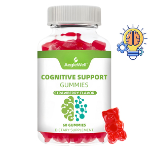 AegleWell OEM Complément Gommeux Cognitif Saveur Fraise Naturelle Soutient les Neurones Cérébraux, la Mémoire et la Clarté Mentale Quotidienne - Product Image 1