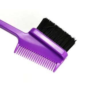 Outils de cheveux personnalisés en gros perruque de dentelle brosse à cheveux de bébé Pintail peigne à sourcils double face 3 en 1 brosse de contrôle des bords avec logo - Product Image 6