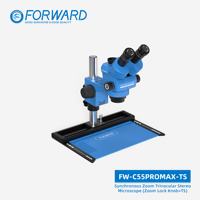 Microscopes pour la réparation de téléphones portables Forward FW-C55Promax-TS, vente chaude, haute définition, objectif à 7 vitesses, 55X, bouton métallique, objectif 10x