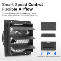 Ventilateur d'extraction axial Hon&Guan 250 mm (10 pouces) à moteur EC, économe en énergie, avec contrôleur de température et d'humidité - Alibaba-fan