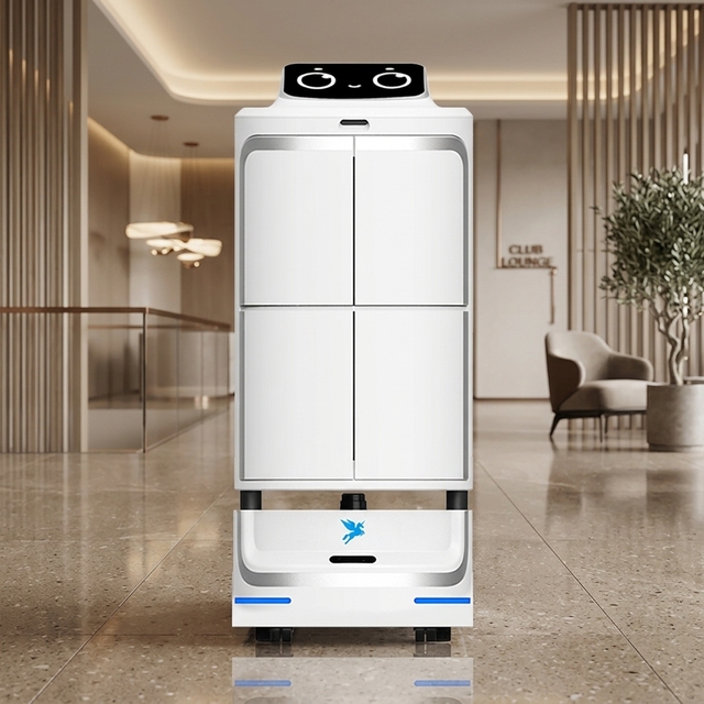 Scud Hotel Distribution Robot Intelligent Customer Service Delivery Robot with 15Ah Battery and 8h Work Time