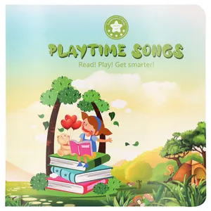 Libro de sonido de alta calidad a todo color para niños, nuevo diseño, sonido de canciones en inglés, para aprendizaje